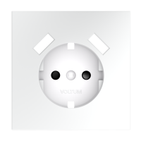 Накладка для розетки с заземлением и защитными шторками, с USB AA, S70 белый матовый