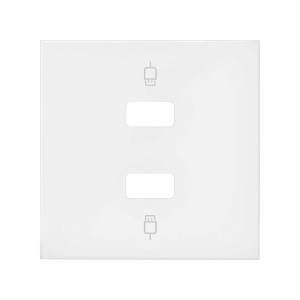 Simon 100 Белый матовый Накладка розетки 2xUSB