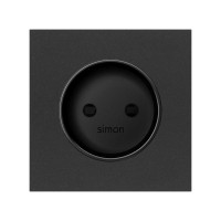 Simon 100 Черный матовый Накладка розетки без заземления