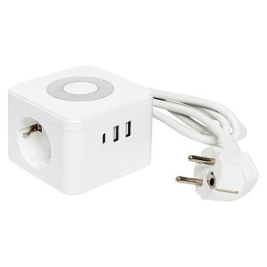 Удлинитель Куб 2х1.3м 2USB 2.4А+Type C + Ночник 1кв.мм EKF UBA-CUB-2-TC