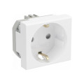 Розетка 1-м 2мод. Viva 16А IP20 2P+E с заземл. защ. шторки бел. DKC 45005