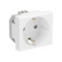 Розетка 1-м 2мод. Viva 16А IP20 2P+E с заземл. защ. шторки бел. DKC 45005