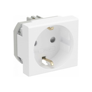 Розетка 1-м 2мод. Viva 16А IP20 2P+E с заземл. защ. шторки бел. DKC 45005