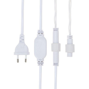 Гирлянда светодиодная Айсикл (бахрома) 1.8х0.5м 48LED тепл. бел. 3Вт 230В IP65 провод бел. Neon-Night 255-026