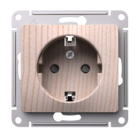 GLOSSA РОЗЕТКА с заземлением со шторками, 16А, механизм, СОСНА GSL001545