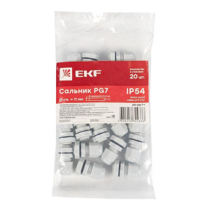 Сальник PG7 d3-6.5мм (d отверст. 13мм) IP54 PROxima EKF plc-pg-7-r