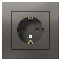 ATLASDESIGN РОЗЕТКА с заземлением со шторками, 16А, в сборе, СТАЛЬ ATN000944