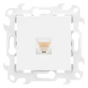 Розетка компьютерная СП Simon 24 RJ45 кат.5E UTP IP20 механизм бел. Simon 2410598-030