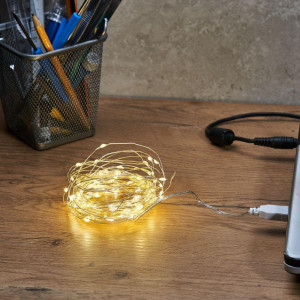 Гирлянда светодиодная Роса 10м 100LED тепл. бел. 1Вт IP20 USB Neon-Night 315-976