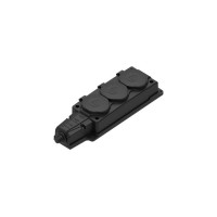 Колодка удлинителя 3-м MultiSet 16А 250В IP44 с заземл. каучук черн. SE MST4103BK