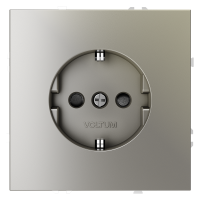 Розетка встраиваемая VOLTUM S70 с заземлением и защитными шторками, 16А, (шелк)