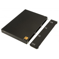 Бокс оптический FO-19V-1U-3хSLT-W130H30-24UN-BK универс. выдвижной 19дюйм от 8 до 24 портов (SC duplex LC ST FC) (со спайс. пласт. без пигтейлов. и прох. адапт.) черн. Hyperline 401216