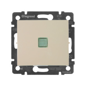 Механизм выключателя 1-кл. СП Valena 10А IP31 250В с зел. индикацией сл. кость Leg 774310