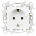 Розетка 1-м СП Simon 24 16А IP20 2P+E Push&Go без защ. шторок механизм бел. Simon 2420434-030