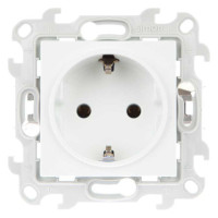 Розетка 1-м СП Simon 24 16А IP20 2P+E Push&Go без защ. шторок механизм бел. Simon 2420434-030