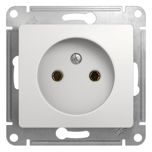 GLOSSA РОЗЕТКА без заземления без шторок, 16А, механизм, БЕЛЫЙ GSL000141