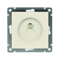 Розетка компьютерная 1-м СП Афина RJ45 кат.5E механизм сл. кость ivory Universal A0051-I