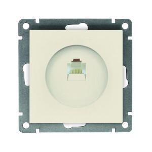 Розетка компьютерная 1-м СП Афина RJ45 кат.5E механизм сл. кость ivory Universal A0051-I