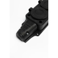 Розетка (колодка) трехместная с крышкам каучук черная 2P+PE 250V 16А IP54 DYNEL