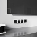 W1191148/ Накладка для двойной розетки Еthernet RJ-45 (черный акрил)