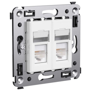 Розетка двойная RJ-45 кат.5e Avanti Белое облако DKC 4400464