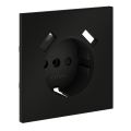 Накладка для розетки с заземлением и защитными шторками, с USB AA, S70 черный матовый