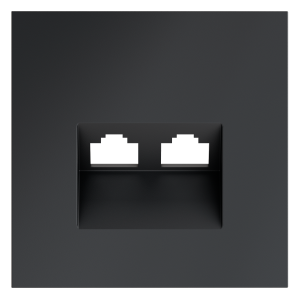 Накладка для розетки компьютерной двойной RJ45+RJ45 кат.6, S70 (графит)