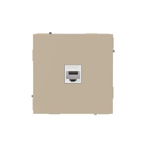 Компьютерная розетка RJ-45 без шторки, кат.6А одинарная,KANT, ванильный марципан