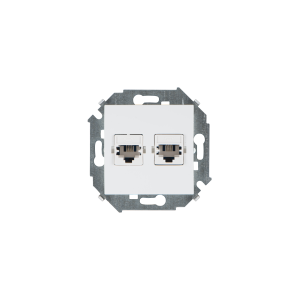 Розетка телефонная 2xRJ11 Simon SIMON 15, скрытый монтаж, белый, 1591589-030