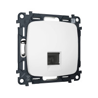 MO132005 Комплект механизма компьютерной розетки RJ-45 экранированной с автоматической защитной шторкой OMEGA Белый матовый QUANT OP1320, VM185 AMBRELLA VOLT