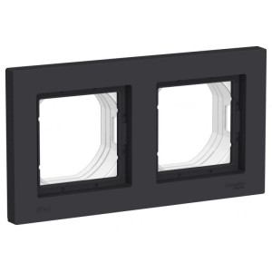 ATLASDESIGN AQUA 2-постовая РАМКА, IP44, КАРБОН ATN441002