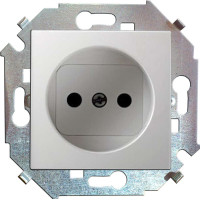 Розетка 1-м СП Simon 15 16А IP20 250В без заземл. защ. шторки винтов. клеммы механизм бел. Simon 1591444-030