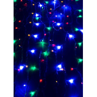 Гирлянда светодиодная Бахрома 2х0.7м 100LED схема нитей 4/8/6/7 мультиколор IP20 возможность соединения до 3шт 220В КОСМОС KOC_CUR-V22