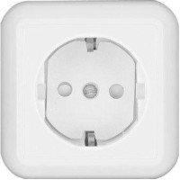 Розетка  ОП Прима 16А IP20 250В с заземлением с монтаж. пластиной белый (розн. упак.) SchE RA16-003-1M-BI