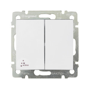 Механизм переключателя проходного 2-кл. СП Valena 10А IP44 250В бел. Leg 770098