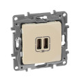 Розетка USB 2-м СП 2мод. Etika 240В5В 2400мА механизм сл. кость Leg 672394