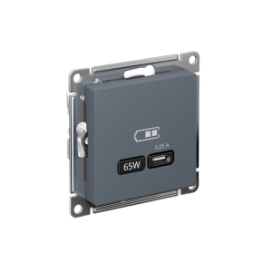 ATLASDESIGN USB РОЗЕТКА тип-С 65Вт высокоскор.заряд. QC, PD, механизм, ГРИФЕЛЬ ATN000727