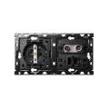 Simon 100 Кит 2 поста механизм 1 розетка Schuko + 1 розетка TV одиночная + 1 розетка RJ45 Cat.6 + суппорт