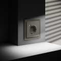 Розетка встраиваемая VOLTUM S70 с заземлением и защитными шторками, 16А, с USB, A+С, (шелк)