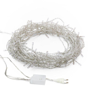 Гирлянда светодиодная Светодиодный Дождь 2.5х2м 300LED бел. 16Вт 230В IP20 свечение с динамикой провод прозр. Neon-Night 235-055