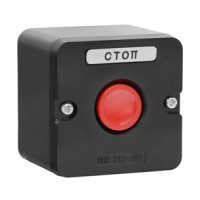 ПКЕ 222-1 У2, 10А, 660В, 1 элемент, красный цилиндр, накладной, IP54, пост управления  Электротехник