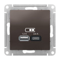 ATLASDESIGN USB РОЗЕТКА А+С, 5В/2,4А, 2х5В/1,2А, механизм, МОККО ATN000639