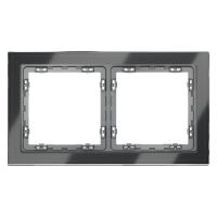 Рамка стеклянная VOLTUM S70 на 2 поста, (графит, стекло)