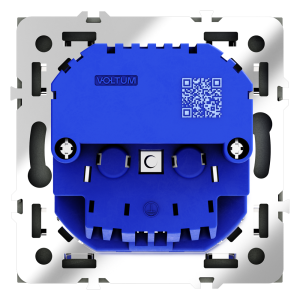 Розетка встраиваемая VOLTUM S70 с заземлением и защитными шторками, 16А, с USB, A+A, (черный матовый