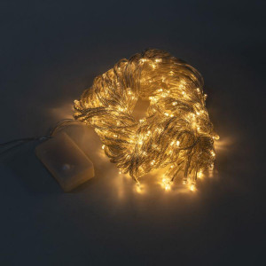 Гирлянда светодиодная Светодиодный Дождь 3х2м 240LED тепл. бел. 25Вт 230В IP20 эффект водопада провод прозр. Neon-Night 235-006