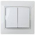 Выключатель двухклавишный Plano 10А IP20 1-104-01 250В белый Intro Б0027601