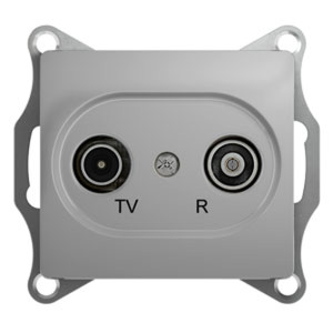 Розетка TV-FM Schneider Electric GLOSSA, скрытый монтаж, алюминий, GSL000394