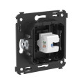 Розетка компьютерная 1-м СП Avanti Черный матовый RJ45 кат.5E без шторок механизм DKC 4412663