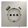 Розетка встраиваемая VOLTUM S70 с заземлением и защитными шторками, 16А, с USB, A+С, (кашемир)