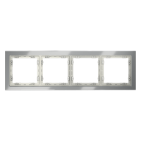 Рамка стеклянная VOLTUM S70 на 4 поста, (сталь, стекло)